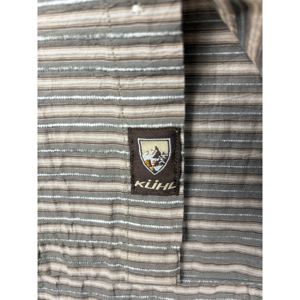 Kuhl Men's Large Seersucker Striped Long Sleeve Button Up Shirt Cotton Flaw - Picture 4 of 8